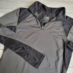 The North Face Shirt Womens Large‎ Quarter Zip Flash Dry Long Sleeve Grey Black